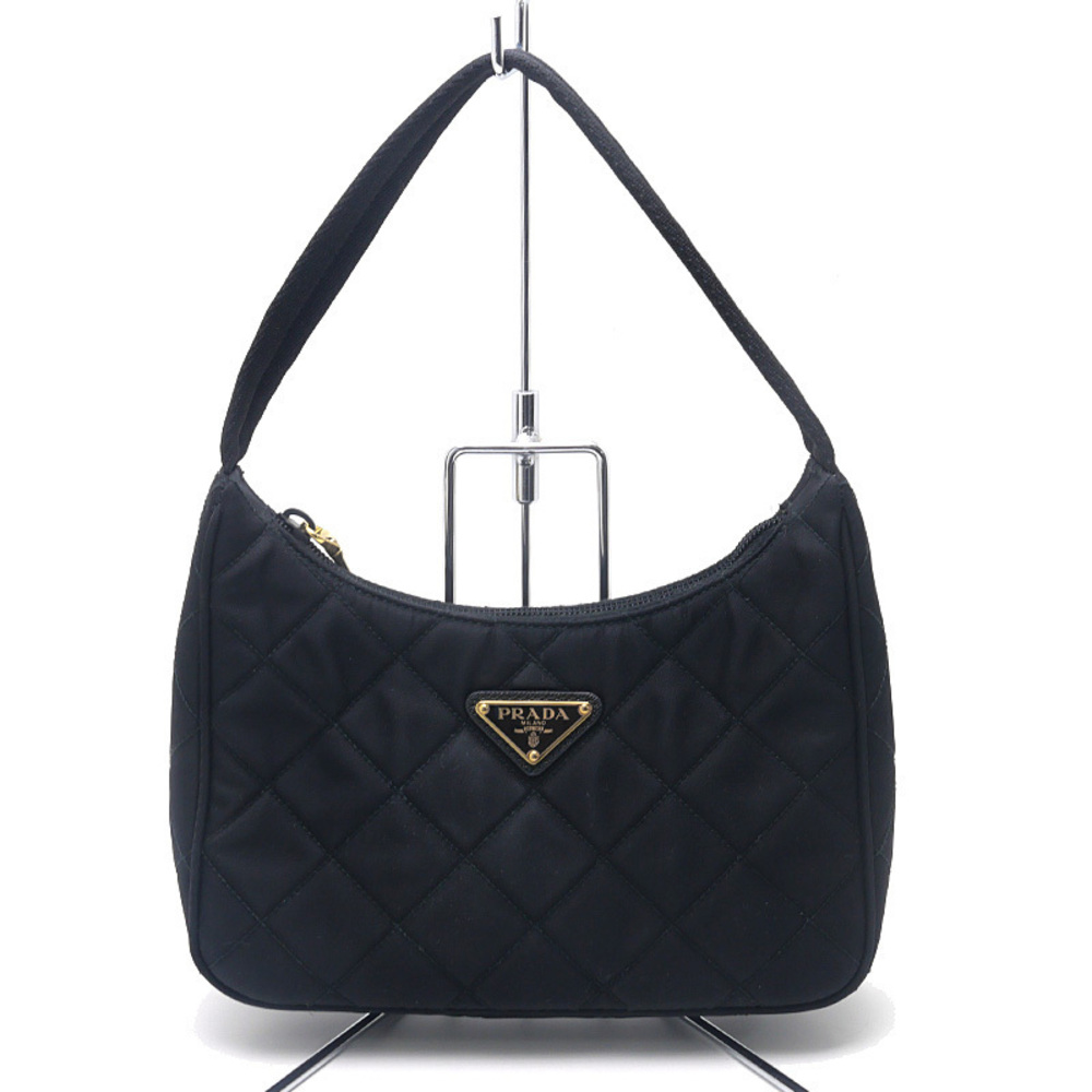 Prada quilted shoulder bag diamond quilted Black